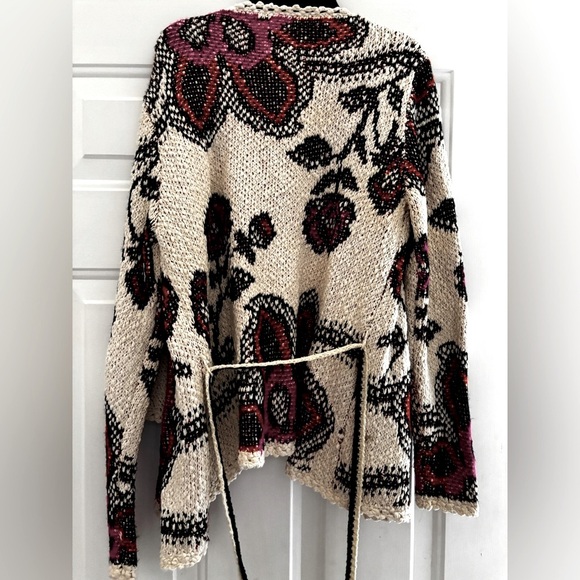 Umgee Knit Cardigan - Cream, Black, and Pink medium - Picture 7 of 9